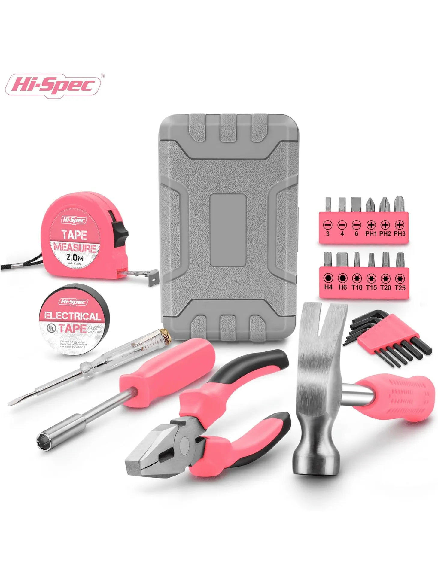 1 Set Home Manual Tool Set, 24 in 1 Electrical Hardware Repair Tool, Home Multi-functional Vehicle Combination Toolbox Set, Pink Tool Set for Women, Lady's Home Repairing Tool Kit