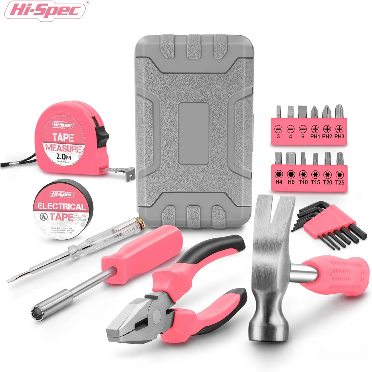 1 Set Home Manual Tool Set, 24 in 1 Electrical Hardware Repair Tool, Home Multi-functional Vehicle Combination Toolbox Set, Pink Tool Set for Women, Lady's Home Repairing Tool Kit