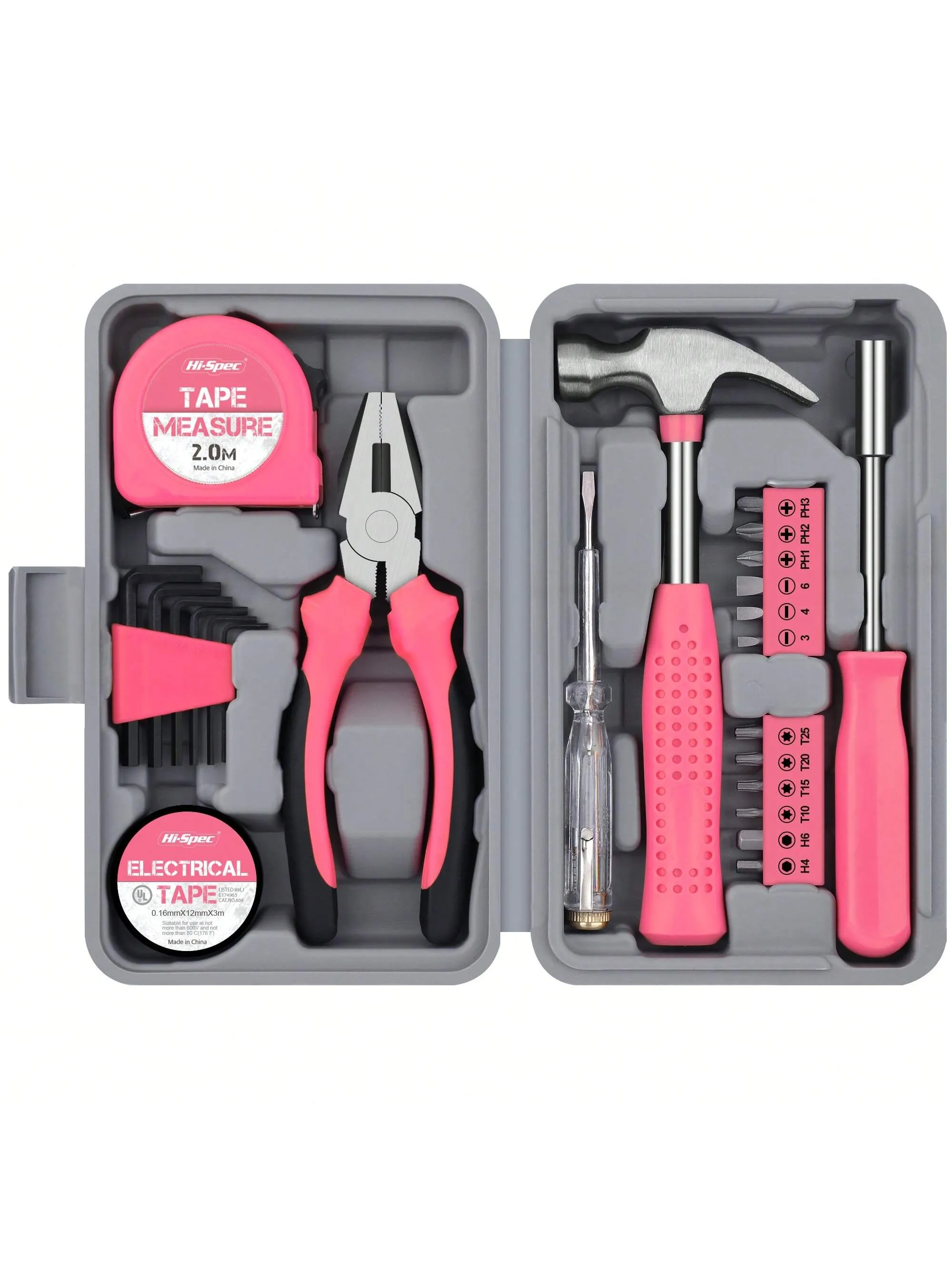 1 Set Home Manual Tool Set, 24 in 1 Electrical Hardware Repair Tool, Home Multi-functional Vehicle Combination Toolbox Set, Pink Tool Set for Women, Lady's Home Repairing Tool Kit