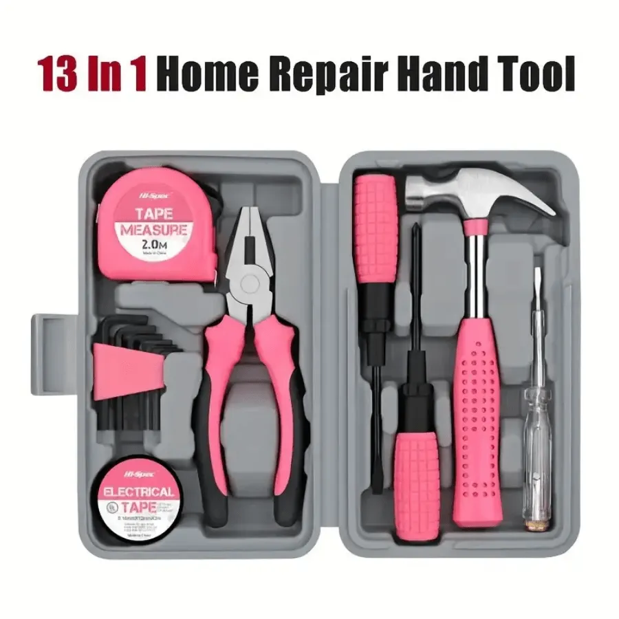 1 Set Home Manual Tool Set, Electrical Hardware Repair Tool, Home Multi-functional Vehicle Combination Toolbox Set, Pink Tool Set for Women, Lady's Home Repairing Tool Kit