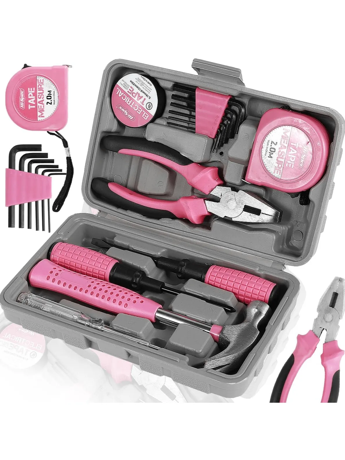 1 Set Home Manual Tool Set, Electrical Hardware Repair Tool, Home Multi-functional Vehicle Combination Toolbox Set, Pink Tool Set for Women, Lady's Home Repairing Tool Kit