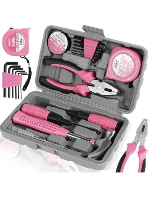 1 Set Home Manual Tool Set, Electrical Hardware Repair Tool, Home Multi-functional Vehicle Combination Toolbox Set, Pink Tool Set for Women, Lady's Home Repairing Tool Kit