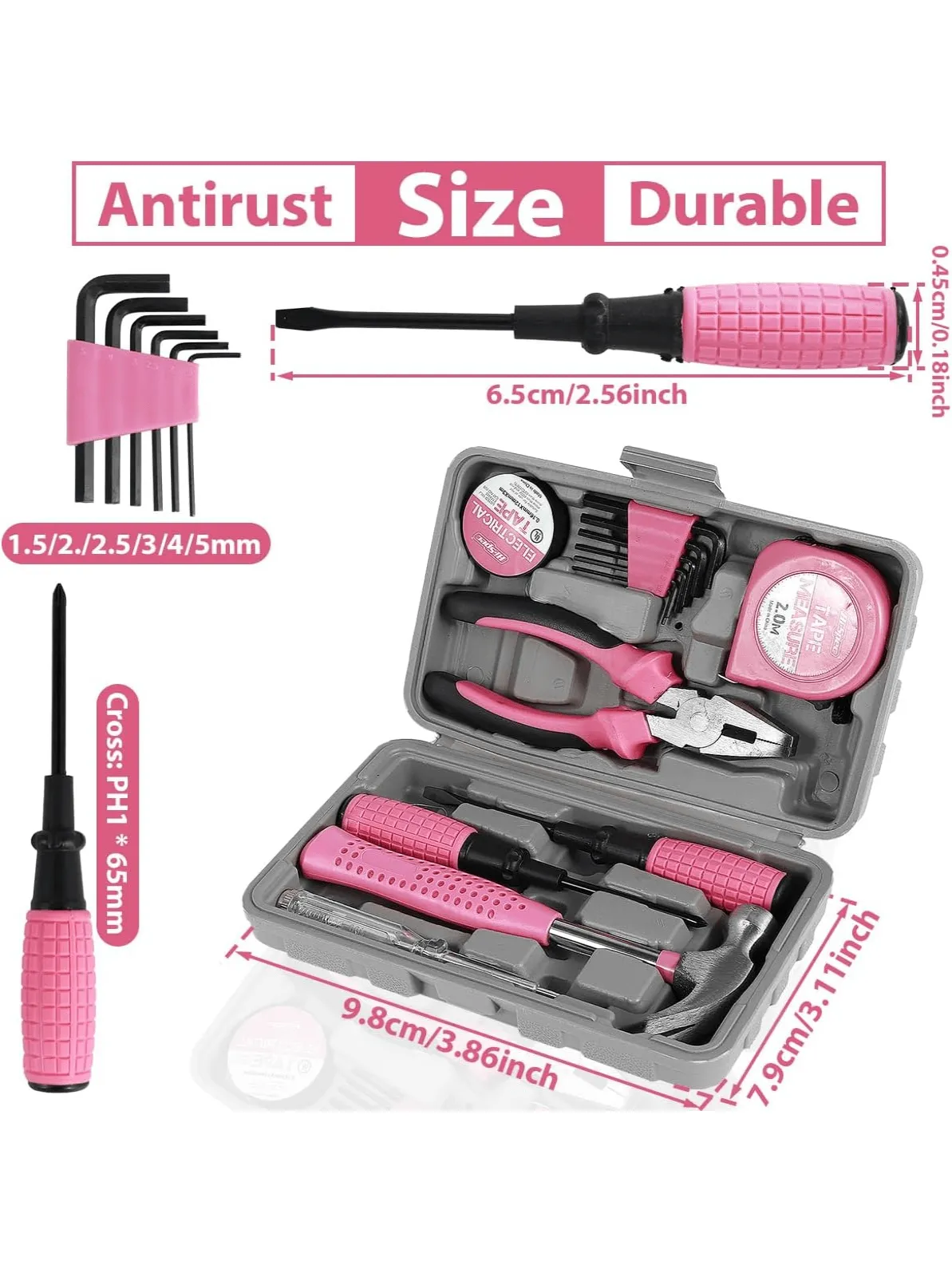 1 Set Home Manual Tool Set, Electrical Hardware Repair Tool, Home Multi-functional Vehicle Combination Toolbox Set, Pink Tool Set for Women, Lady's Home Repairing Tool Kit