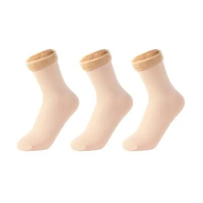 3 Pairs Women Soft Winter Warm Thick Thermal Nylon Cashmere Socks