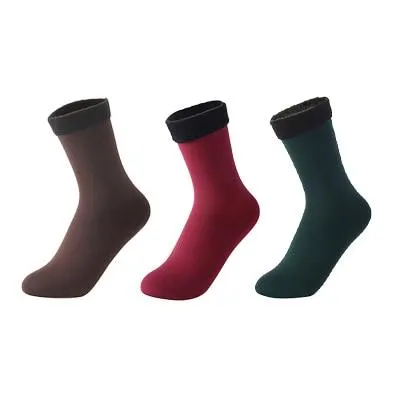 3 Pairs Women Soft Winter Warm Thick Thermal Nylon Cashmere Socks