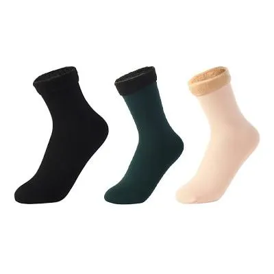 3 Pairs Women Soft Winter Warm Thick Thermal Nylon Cashmere Socks