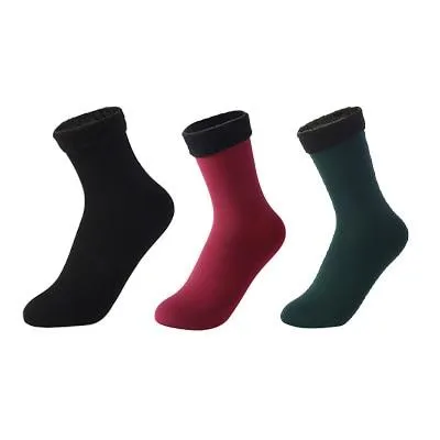 3 Pairs Women Soft Winter Warm Thick Thermal Nylon Cashmere Socks