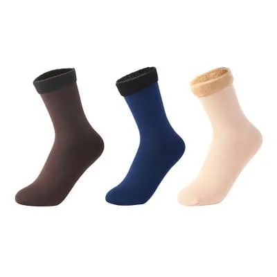 3 Pairs Women Soft Winter Warm Thick Thermal Nylon Cashmere Socks