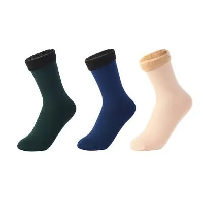 3 Pairs Women Soft Winter Warm Thick Thermal Nylon Cashmere Socks