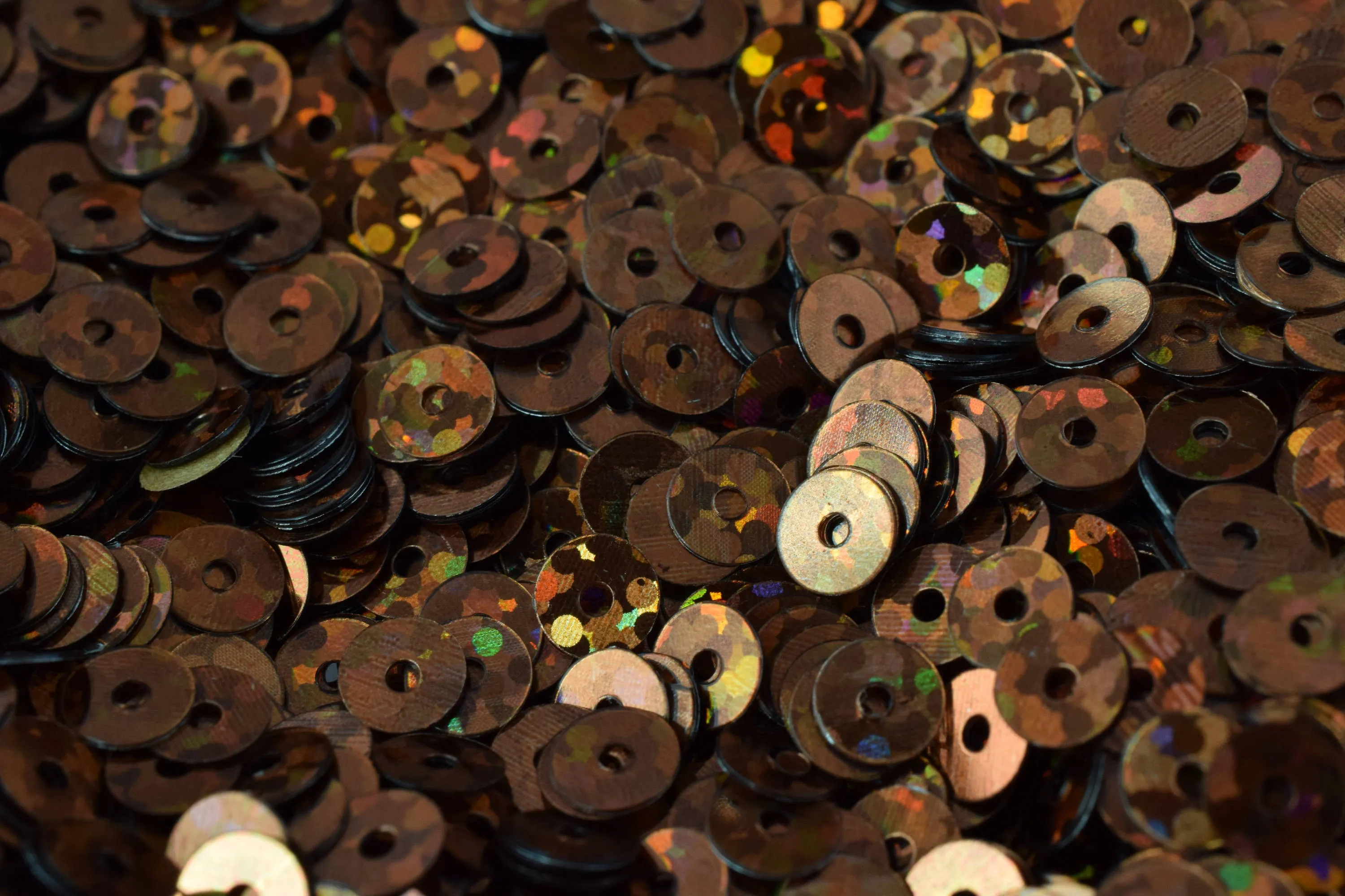 3/4/6mm Dark Bronze Brown  Iridescent Flat Sequins Round/Loose Paillettes/Wholesale Sequins Multi-Color, Loose Sequin Apparel,Shoe Decor