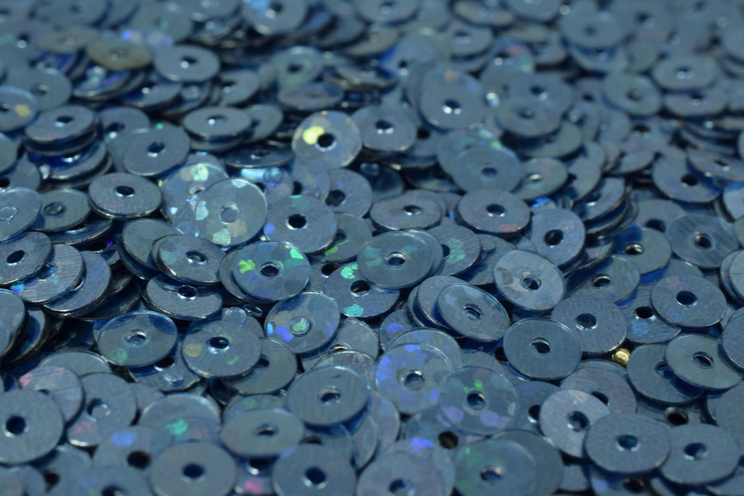 3/4/6mm Ocean Blue  Iridescent Flat Sequins Round Sequins/Loose Paillettes/Wholesale Sequins Multi-Color, Loose Sequin Apparel,Shoe Decor