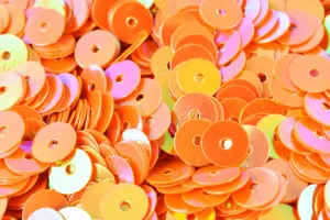 3/4/6mm Orange Iridescent Flat Sequins Round Sequins/Loose Paillettes/Wholesale Sequins Multi-Color, Loose Sequin Apparel,Shoe Decor