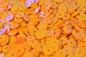 3/4/6mm Orange Light Iridescent Flat Sequins Round/Loose Paillettes/Wholesale Sequins Multi-Color, Loose Sequin Apparel,Shoe Decor