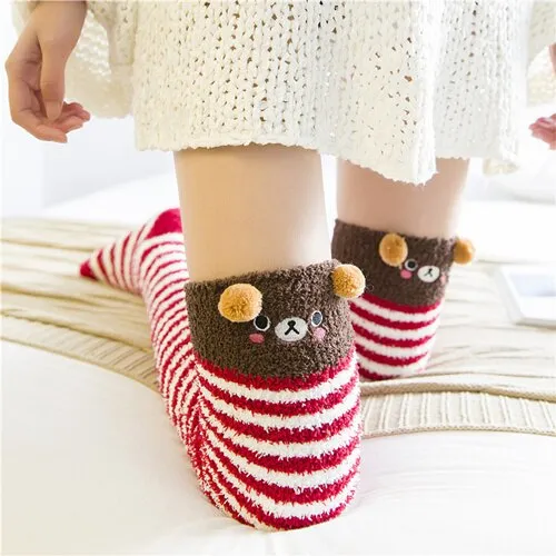 Animal Cartoon Long Thigh High Winter Cosy Warm Socks For Women