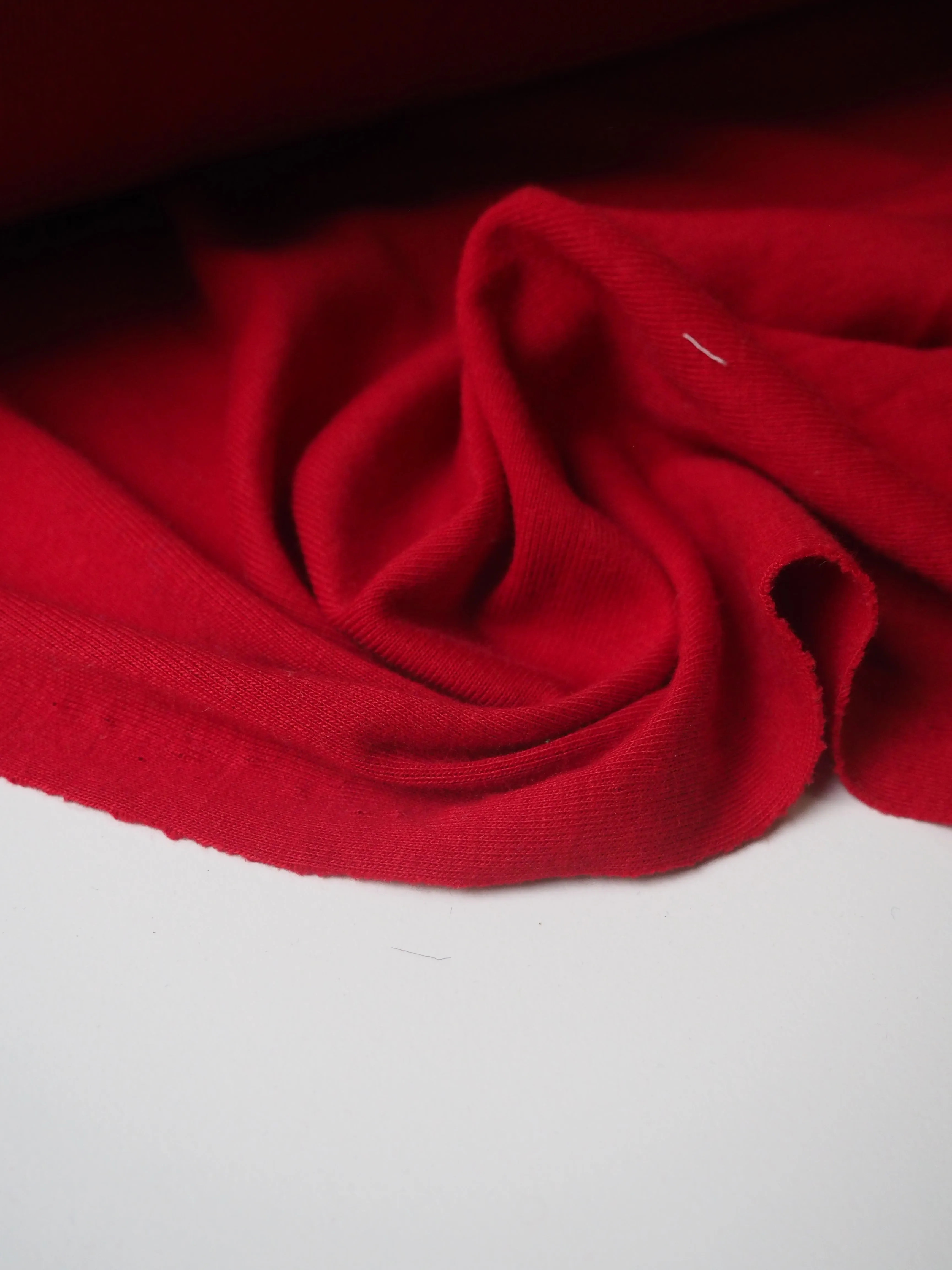 Apple Red Cotton 1x1 Rib Jersey