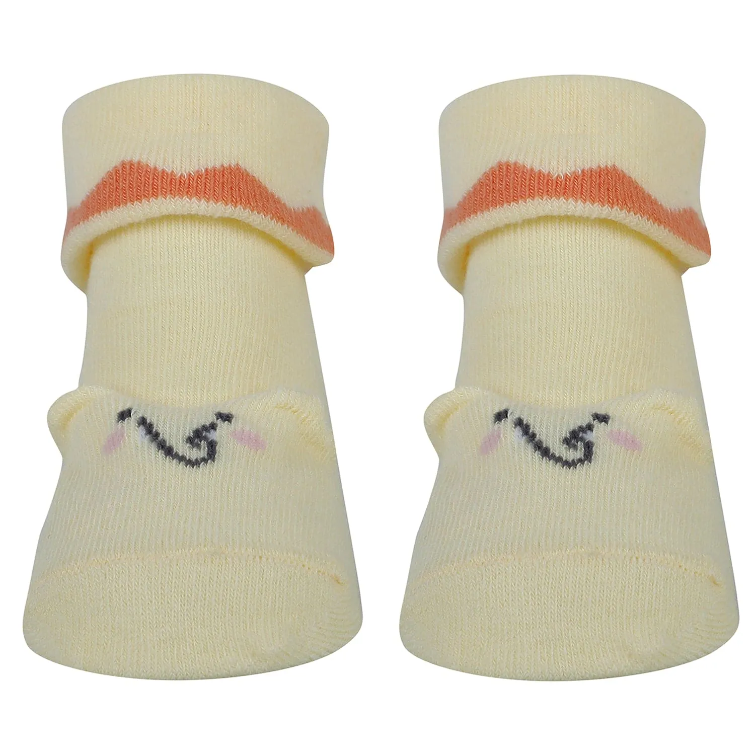 Baby Moo 3D Elephant Anti-Skid Socks Booties Pack of 3 - Pink, Multicolour