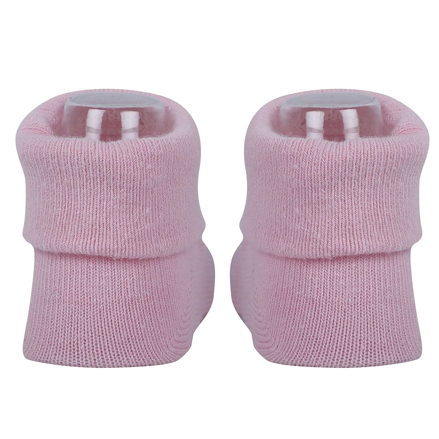 Baby Moo Bunny And Kitty 3D Rattle Anti-Skid Socks Booties Pack of 2 - Pink, Purple