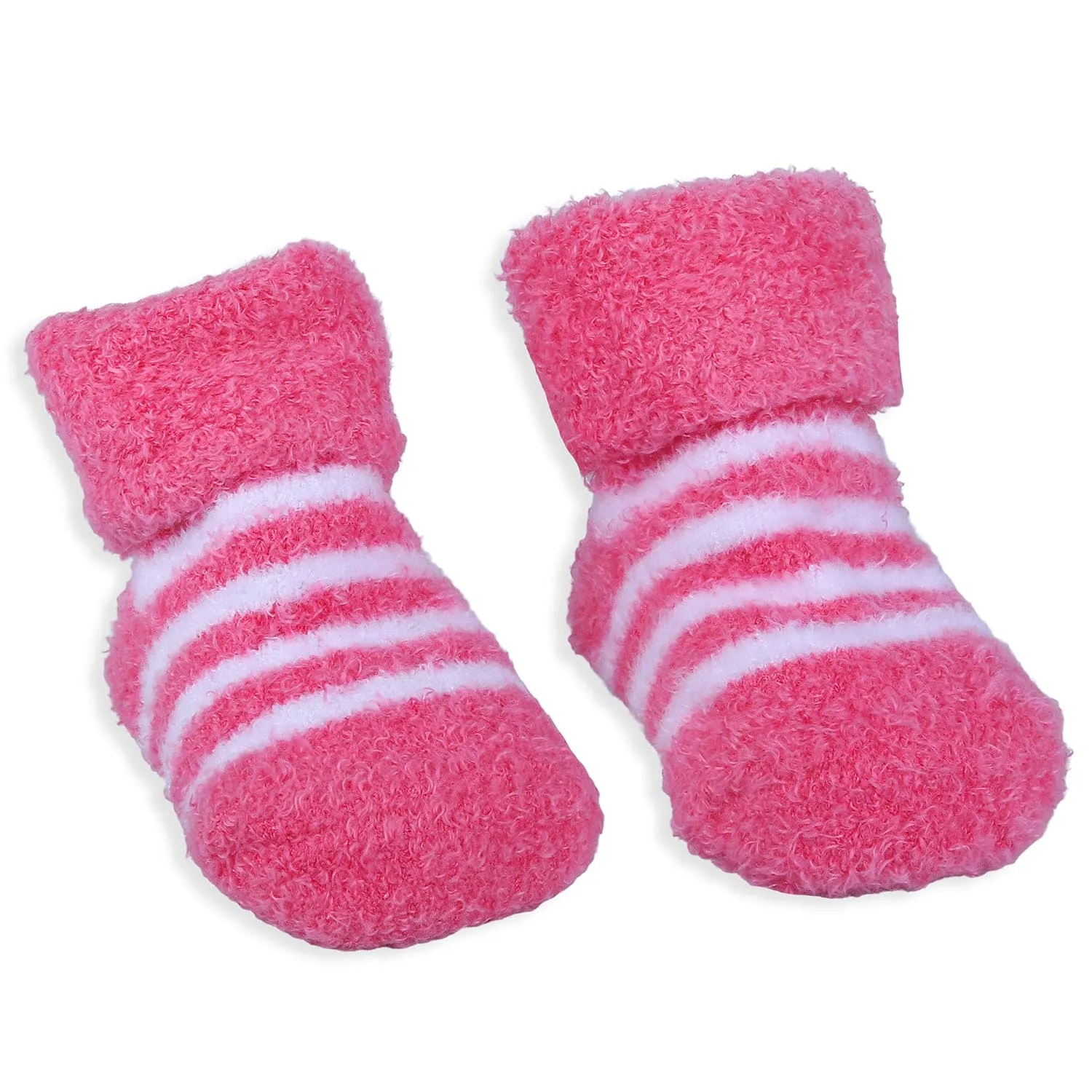 Baby Moo Floral Stripes Newborn Breathable Infant Cotton Socks - Pink