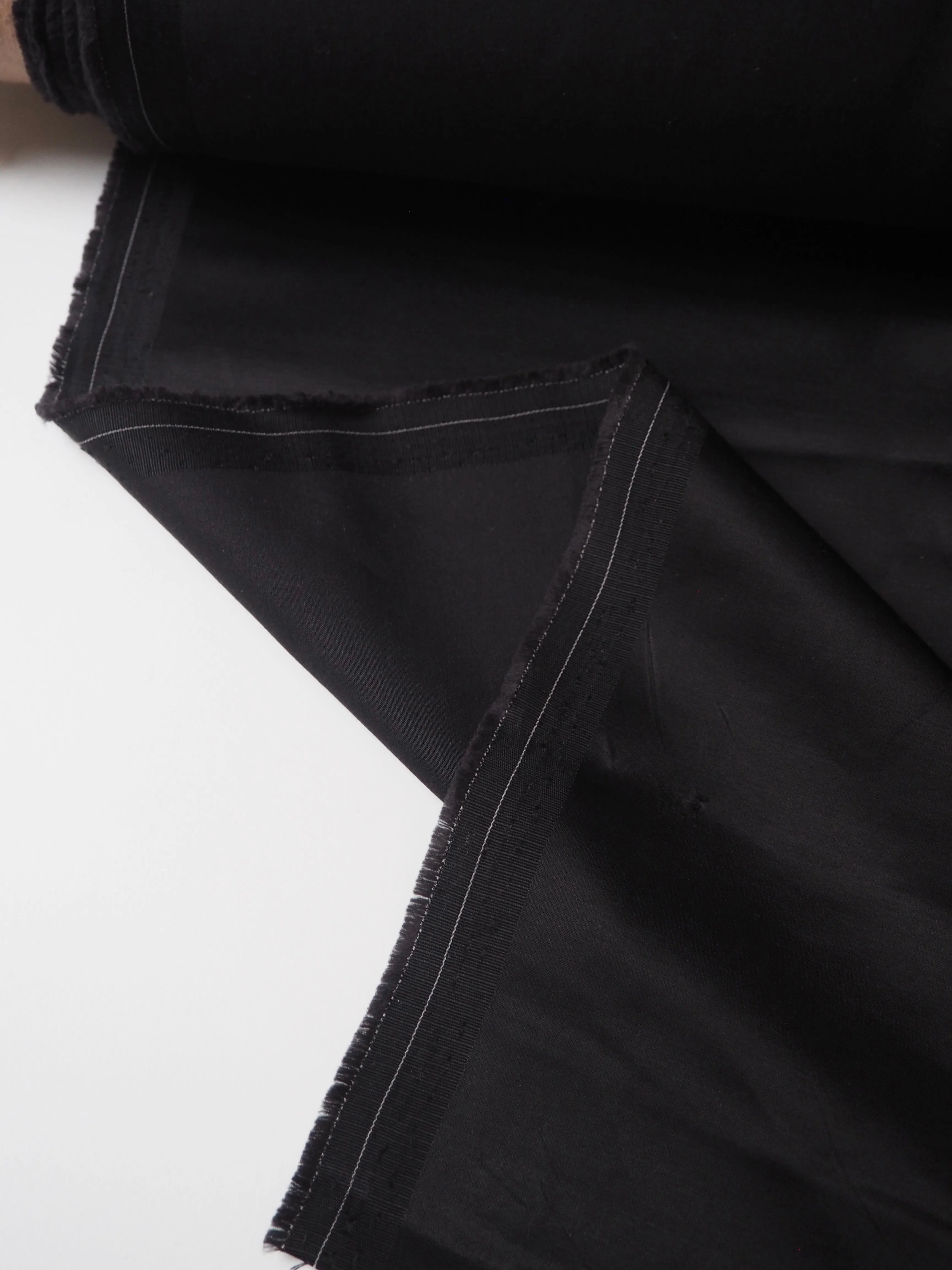 Black Cotton/Viscose Satin