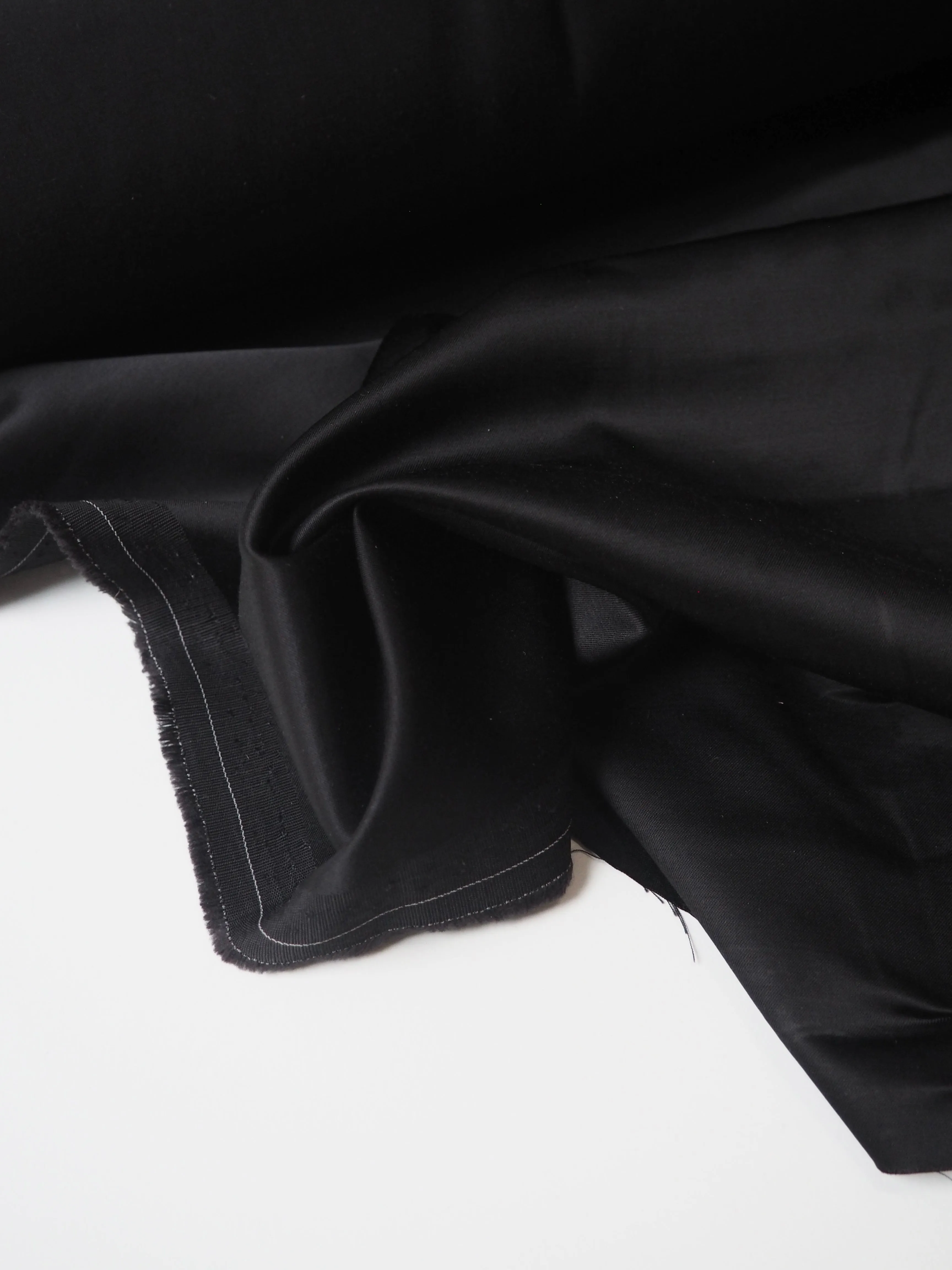 Black Cotton/Viscose Satin