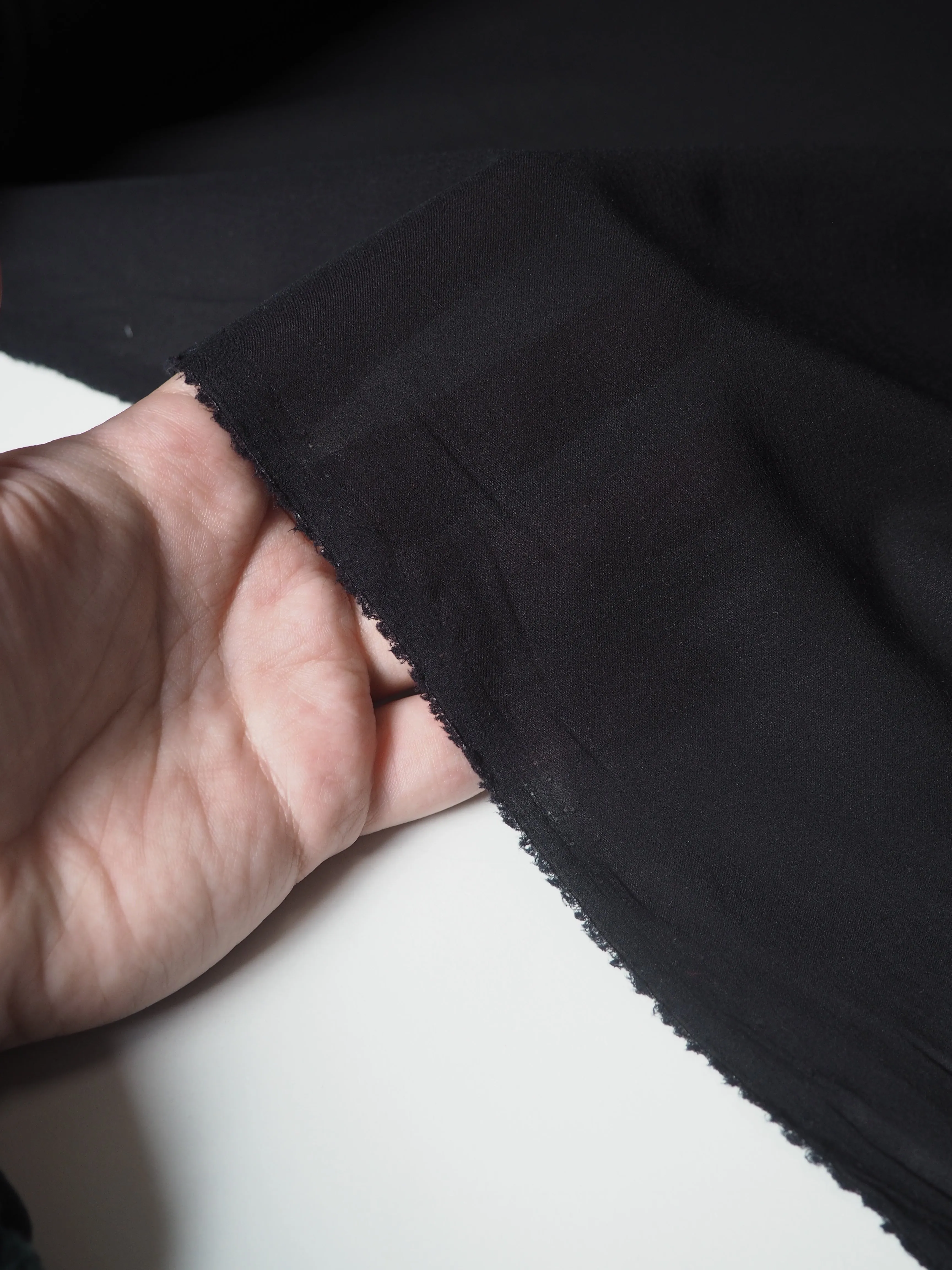 Black Stretch Silk/Acetate Chiffon Lining