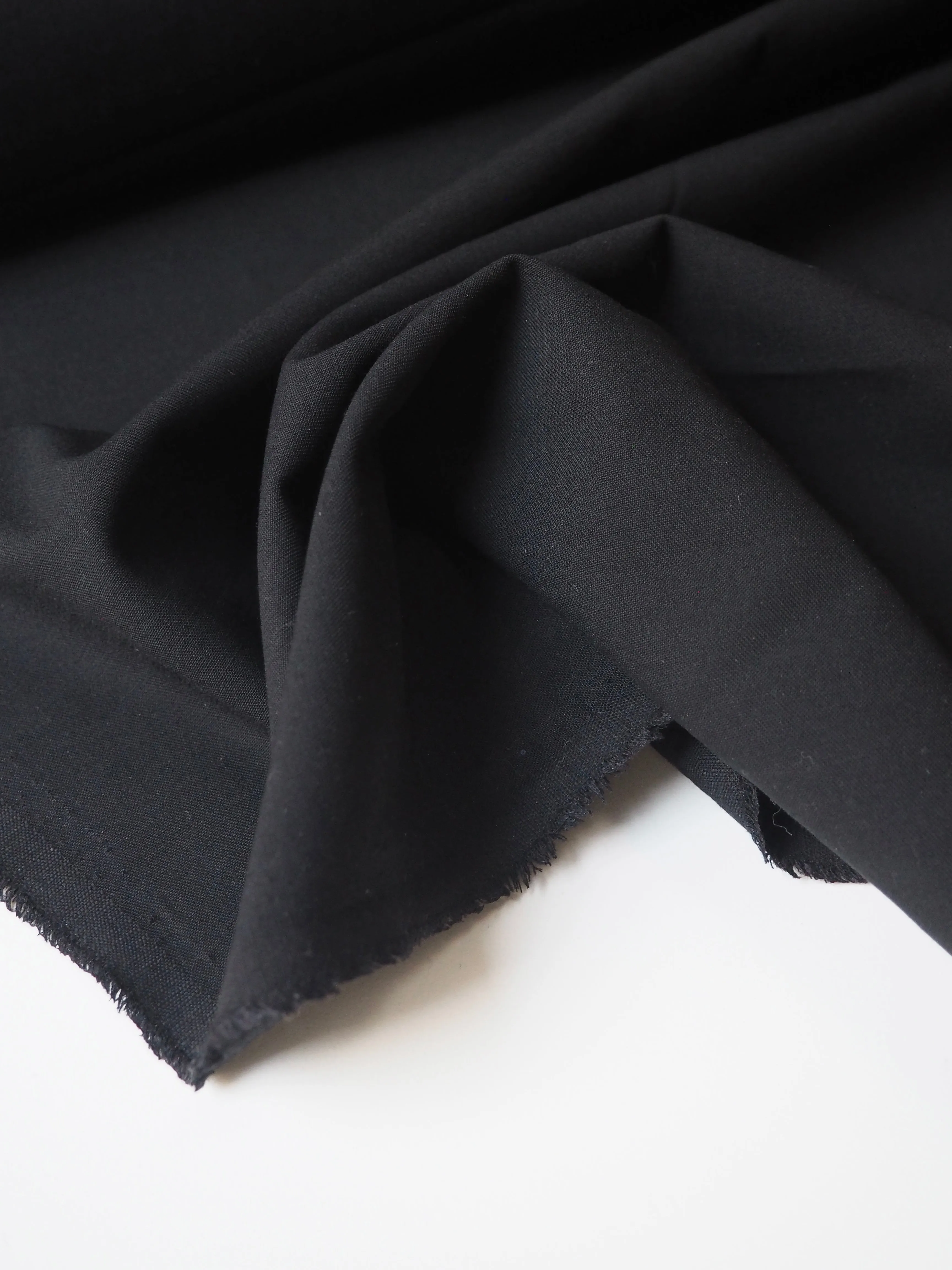 Black Wool Blend Twill