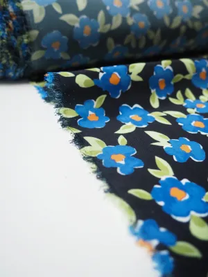 Blue Bloom Crepe de Chine