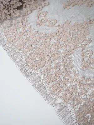 Blush Beige Swirl Scallop Eyelash Lace Trim 40cm