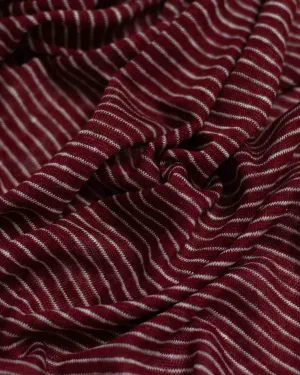 Burgundy Striped Linen Jersey