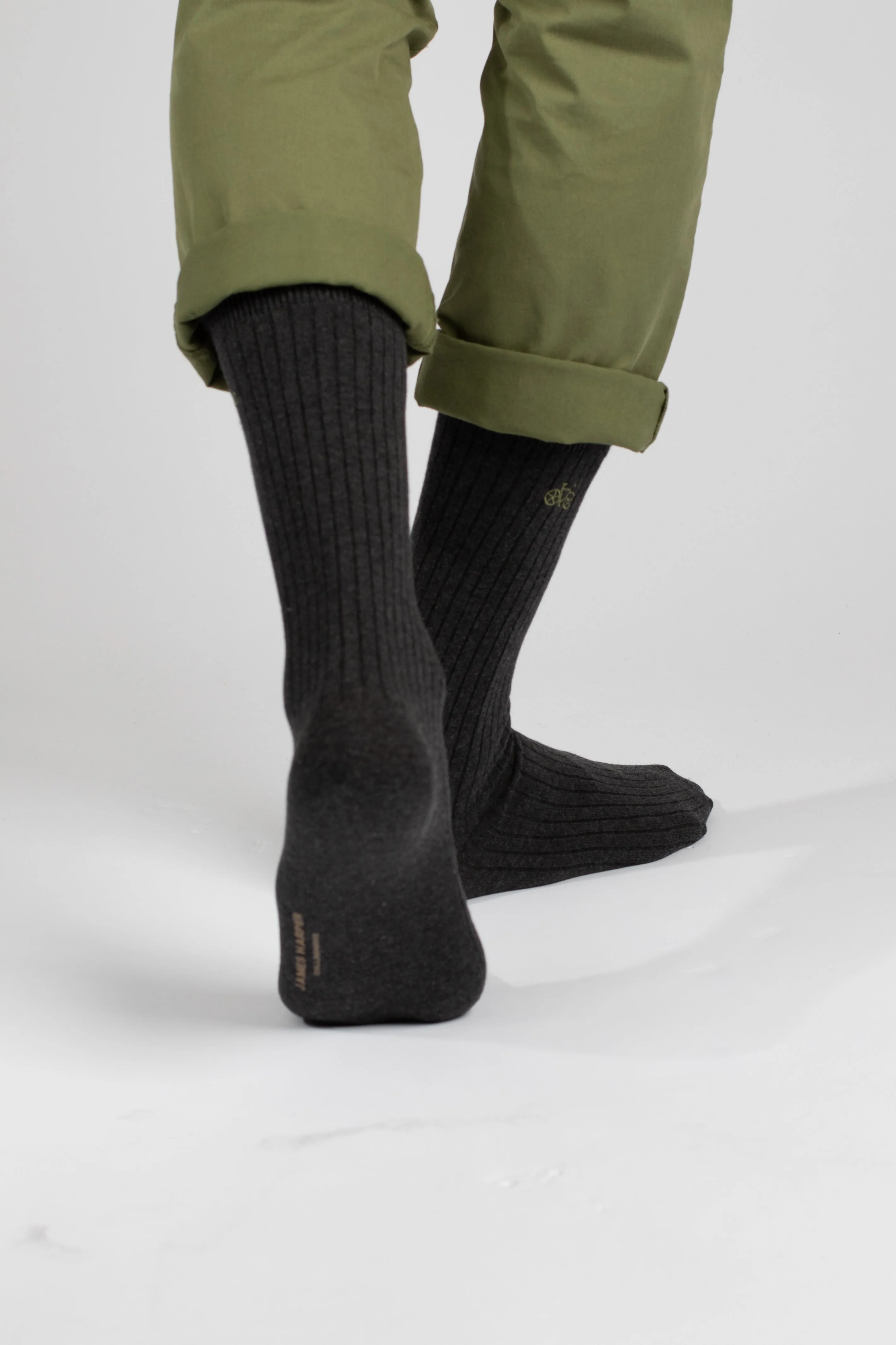 Charcoal Marle Rib Socks