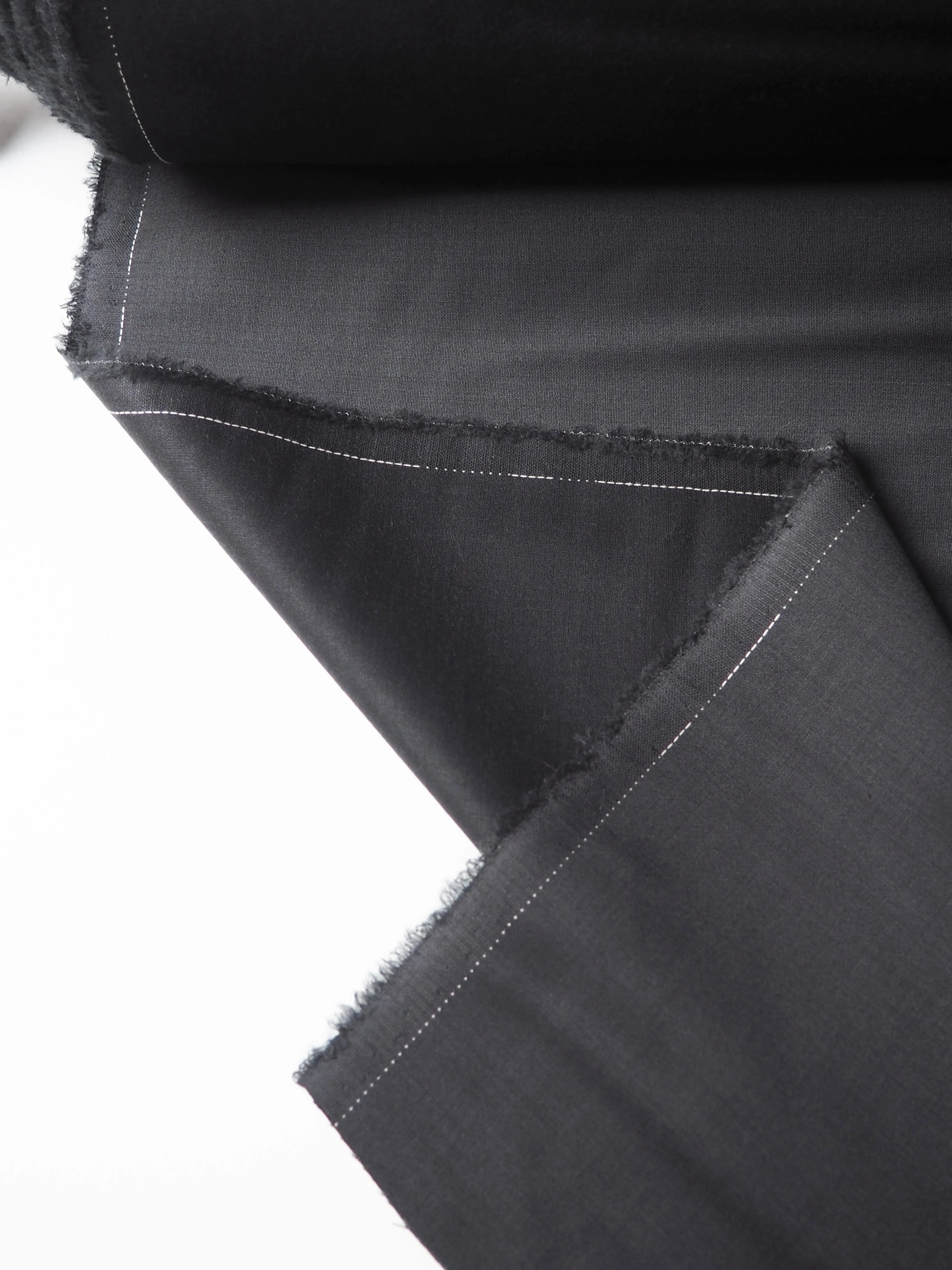 Charcoal Sateen Wool Blend Suiting