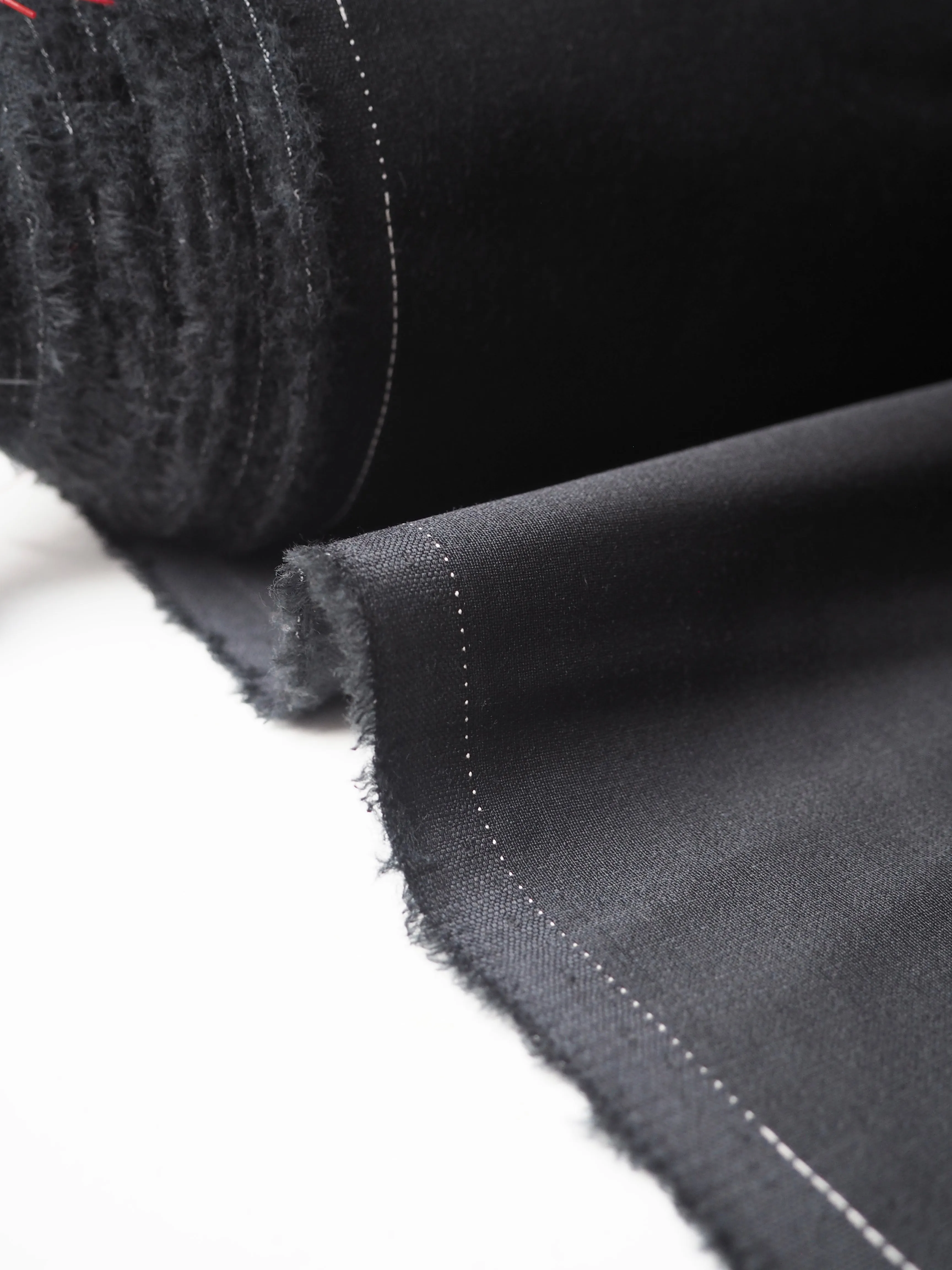 Charcoal Sateen Wool Blend Suiting