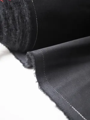 Charcoal Sateen Wool Blend Suiting