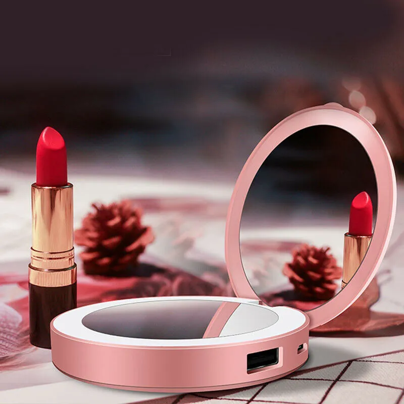 Charging treasure makeup mirror with light