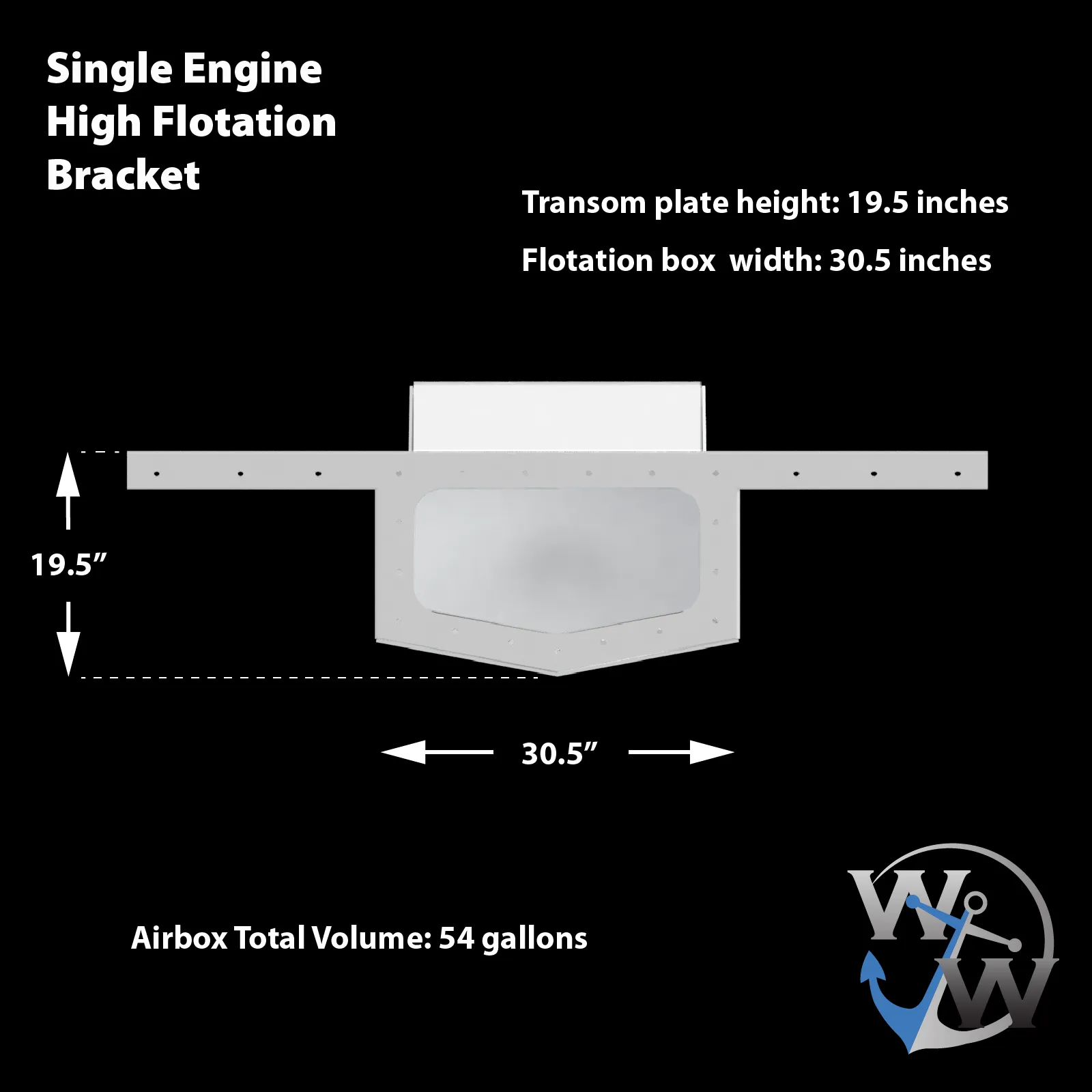 Custom Build High Flotation Single Outboard Engine Bracket