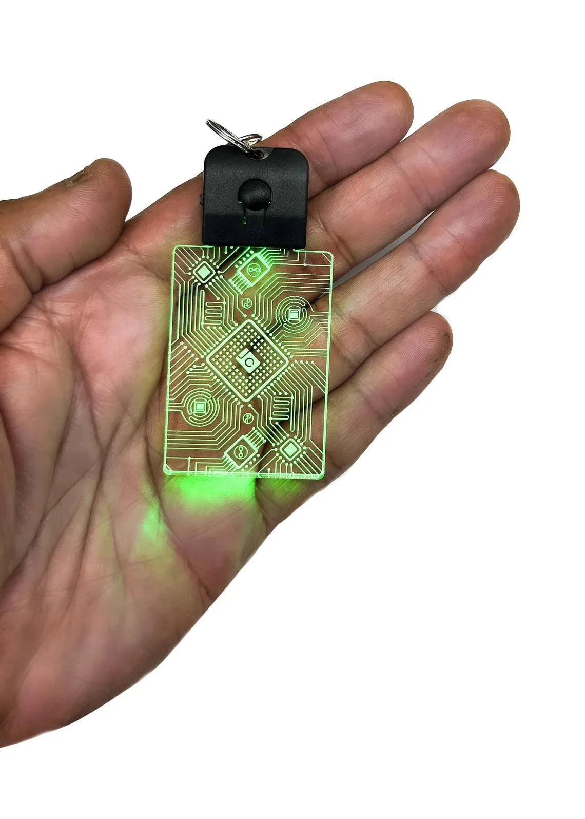 Cyber Punk Circuit Led Pendant - Circuit Board Led Necklace - Made in USA | Color Changing - Stocking Stuffer - Cyberpunk Keychain