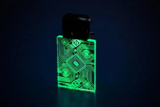 Cyber Punk Circuit Led Pendant - Circuit Board Led Necklace - Made in USA | Color Changing - Stocking Stuffer - Cyberpunk Keychain