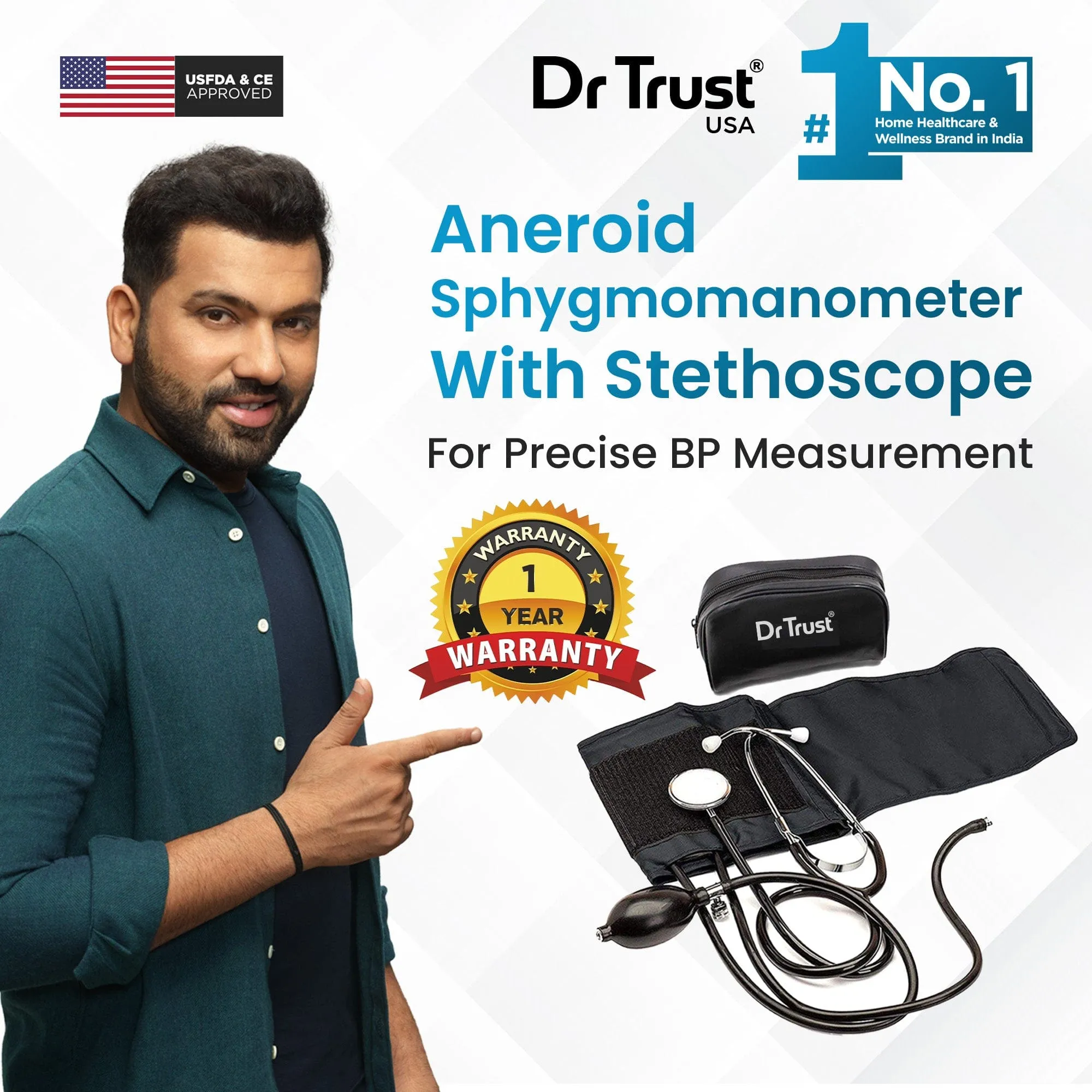 Dr Trust USA Aneroid Sphygmomanometer With Stethoscope 112