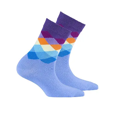 Dream Purple Diamond Kids Crew Socks