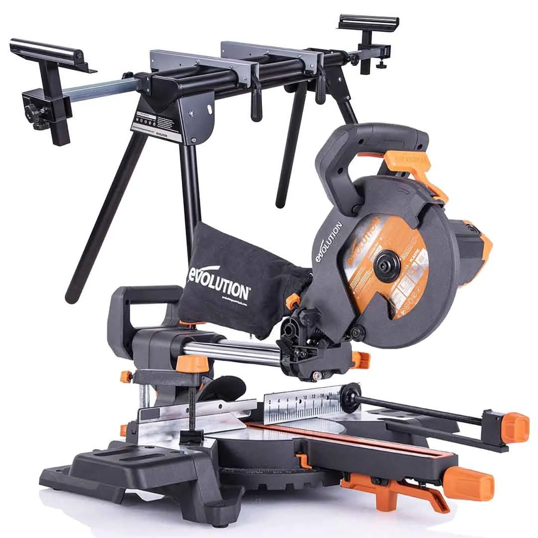 Evolution R185SMS  185mm Sliding Mitre Saw & Stand Bundle