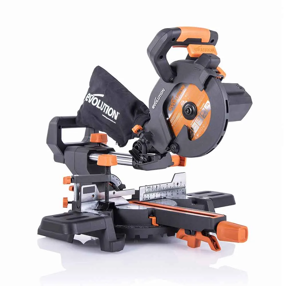 Evolution R185SMS  185mm Sliding Mitre Saw & Stand Bundle