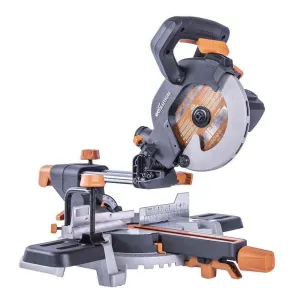 Evolution R185SMS 185mm Sliding Mitre Saw With TCT Multi-Material Cutting Blade