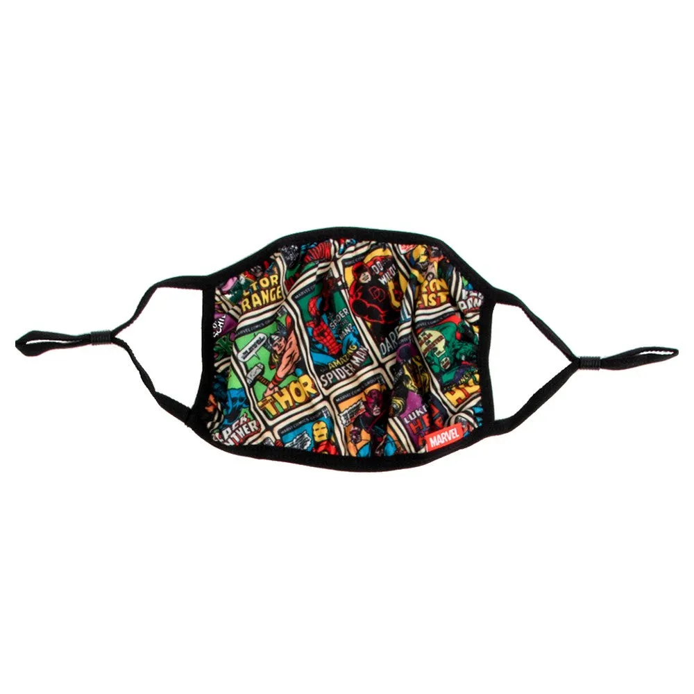 Marvel Face Mask - Adult Marvel Comic Book Covers Adjustable Face Mask