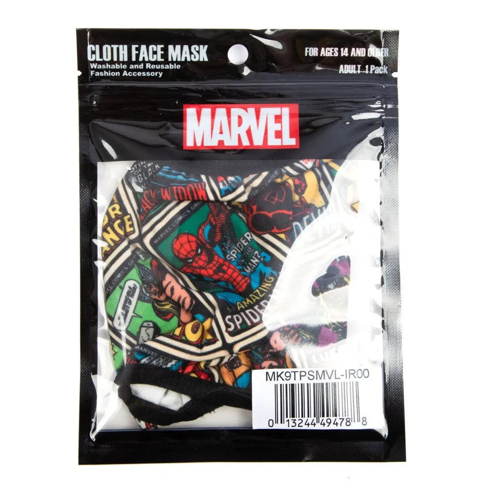 Marvel Face Mask - Adult Marvel Comic Book Covers Adjustable Face Mask