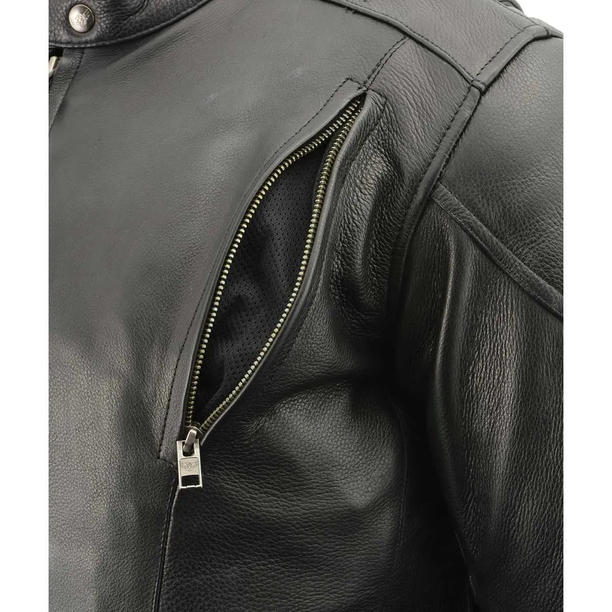 Milwaukee Leather SH1010 Men's 'Scooter' Black Vented Motorcycle