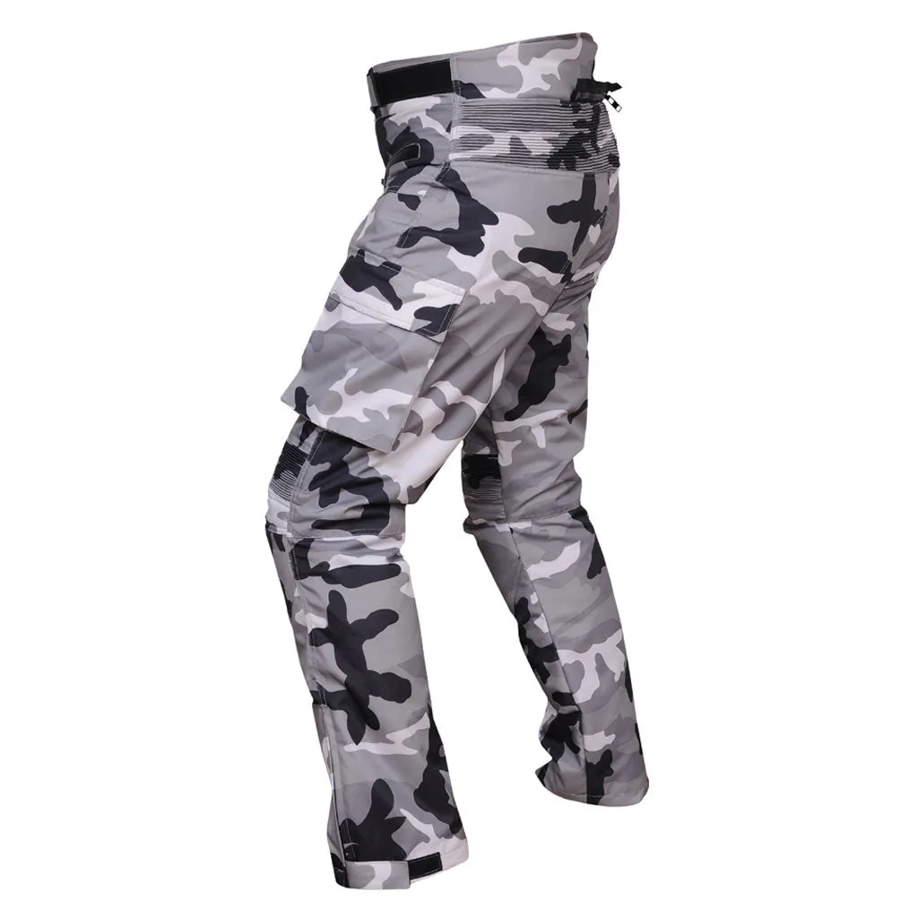 RIDERACT® Cordura Waterproof Motorcycle Pant TARZAN Camouflage Grey