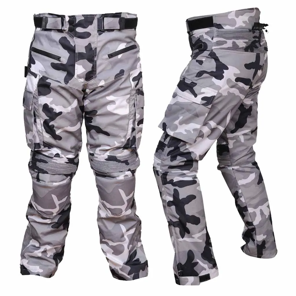 RIDERACT® Cordura Waterproof Motorcycle Pant TARZAN Camouflage Grey