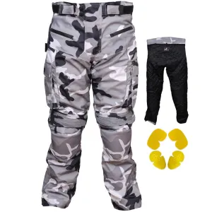 RIDERACT® Cordura Waterproof Motorcycle Pant TARZAN Camouflage Grey