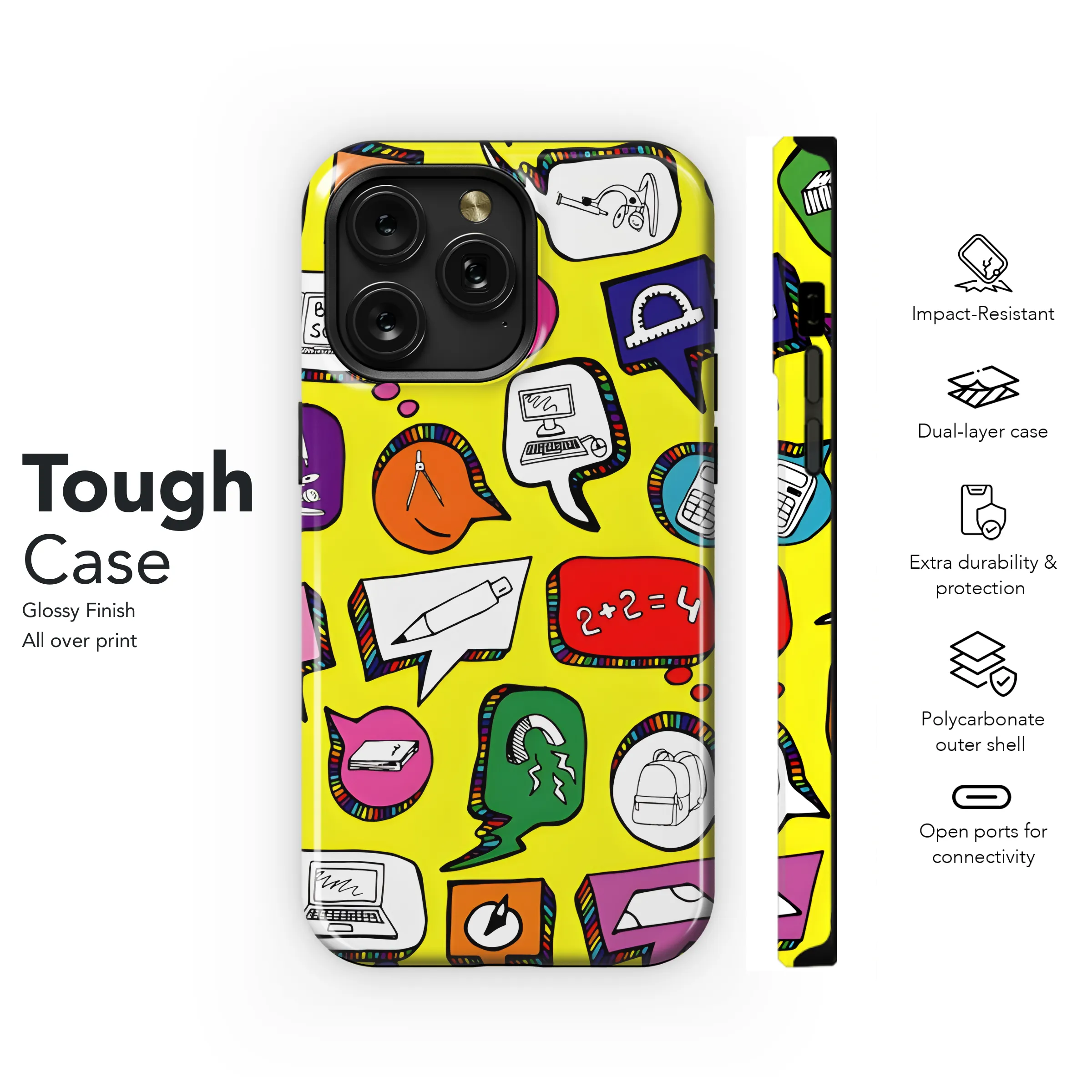 Sketch of school elements Phone Case iPhone Samsung Cover Pixel 3215