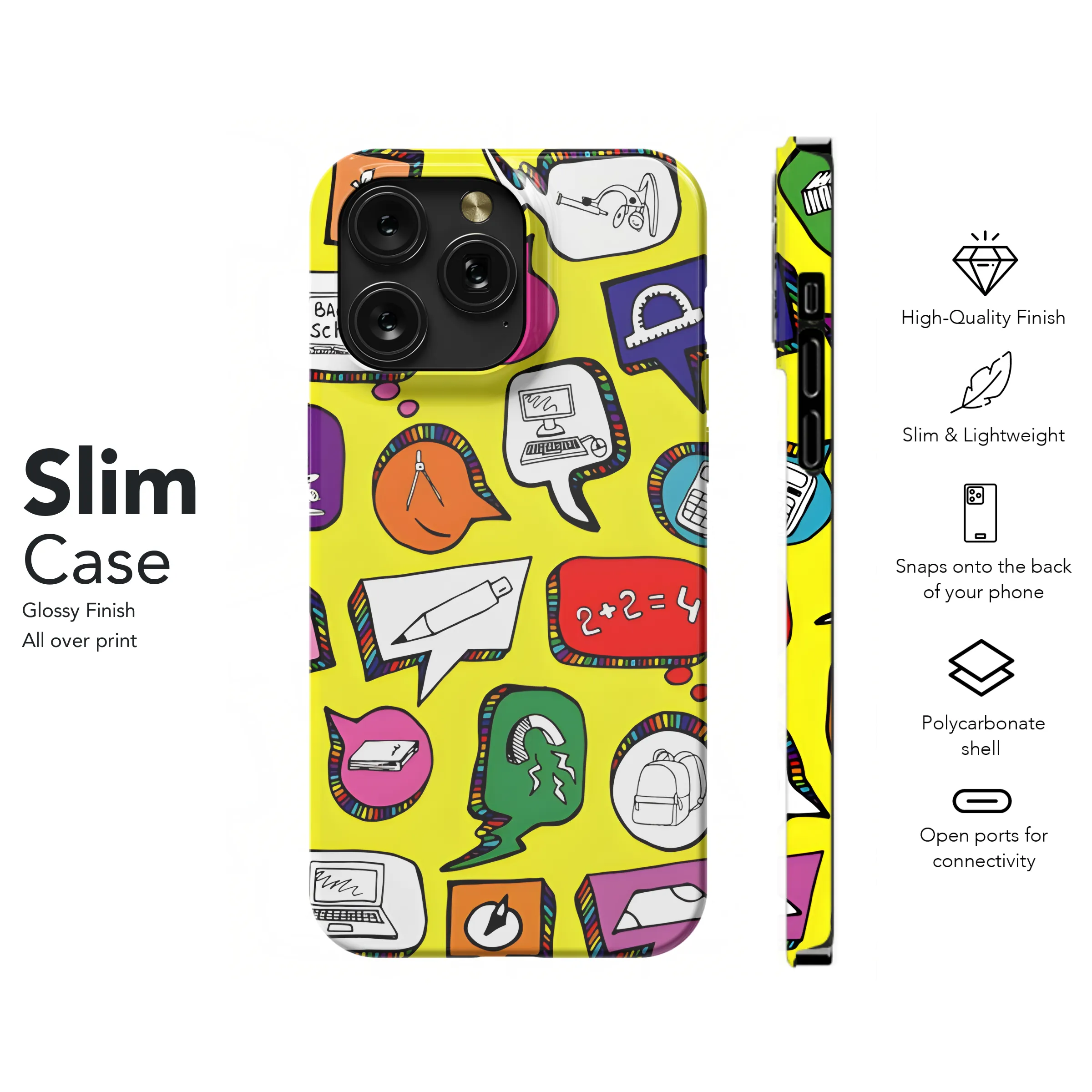 Sketch of school elements Phone Case iPhone Samsung Cover Pixel 3215